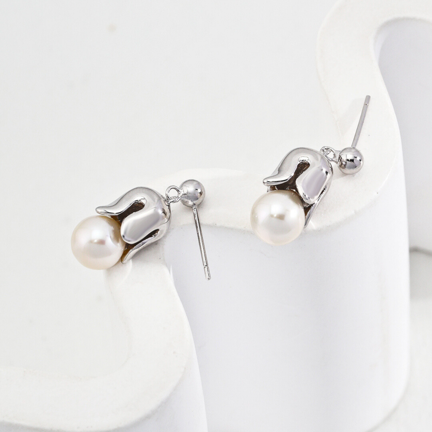 Bellflower Serenity Pearl Earrings