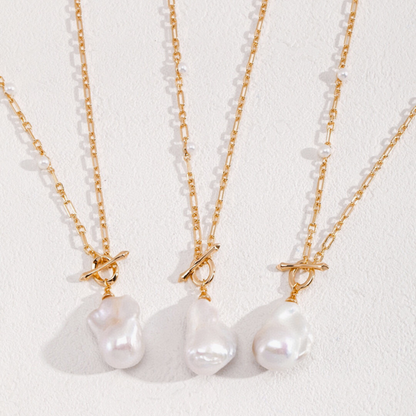 Long Baroque Pearl Pendant Necklace