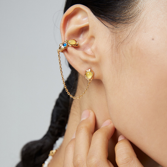 Golden Asymmetric Earrings