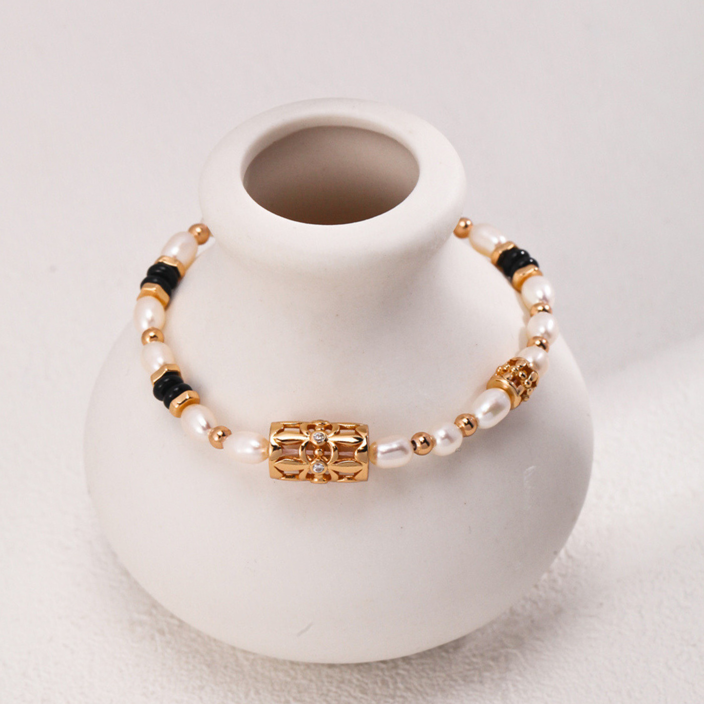 Black & Gold Elegance Bracelet