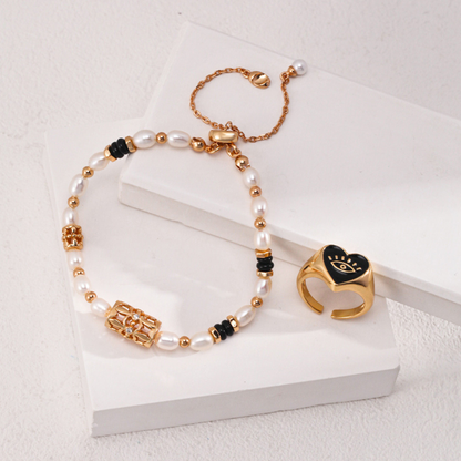 Black & Gold Elegance Bracelet