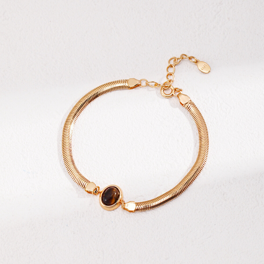 Tiger's Eye Snake Chain Bracelet