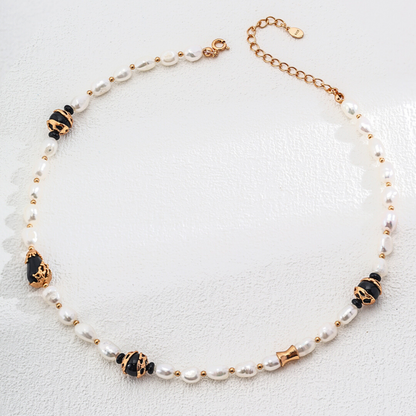 Midnight Onyx Pearl Necklace