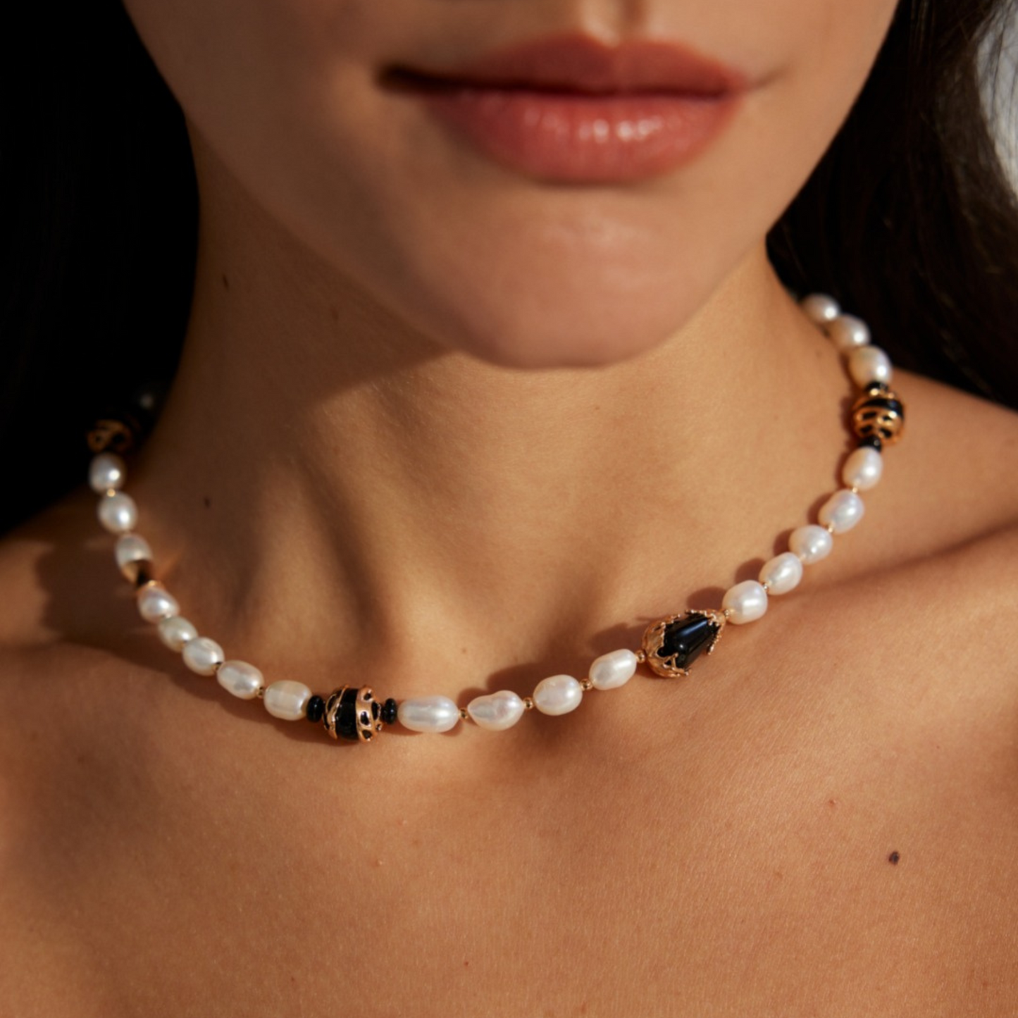 Midnight Onyx Pearl Necklace