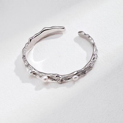 Moonlit Waves Pearl Cuff Bracelet