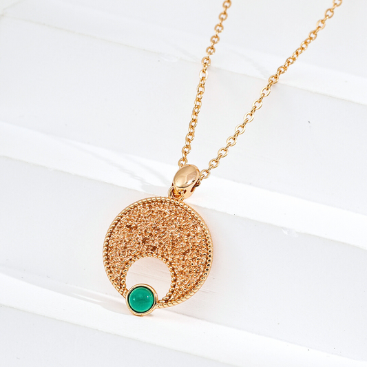 Moonlit Grace Green Chrysoprase Necklace