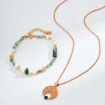 Moonlit Grace Green Chrysoprase Necklace