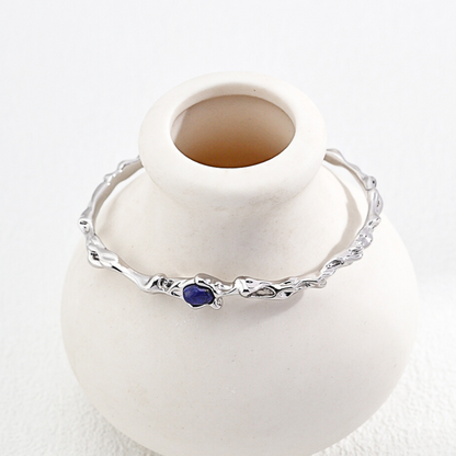 Lapis Lazuli Lunar Tide Cuff Bracelet