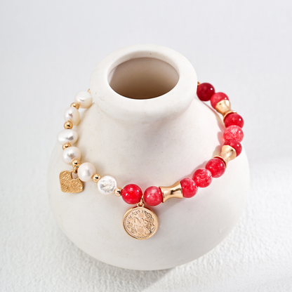 Radiant Heart Rhodochrosite Bracelet