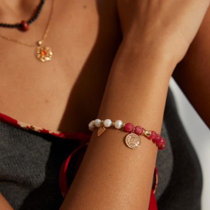 Radiant Heart Rhodochrosite Bracelet