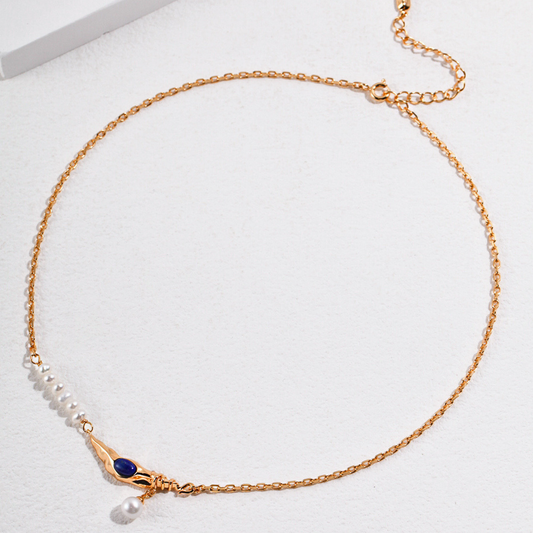 Golden Moonbeam Lapis Lazuli Necklace