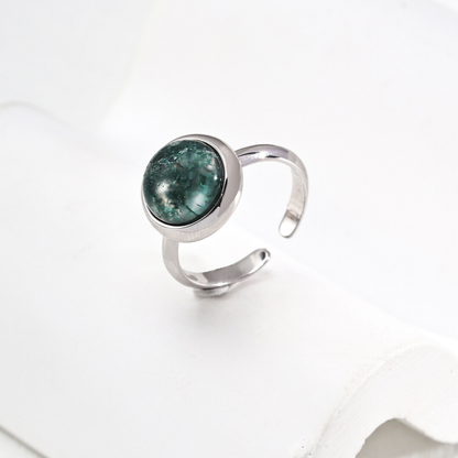 Moss Agate Whispers Ring