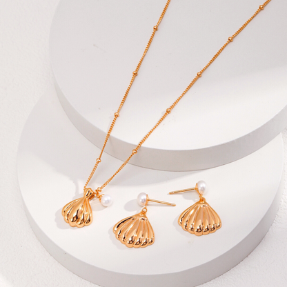 Minimalist Shell Pendant 2pc Set